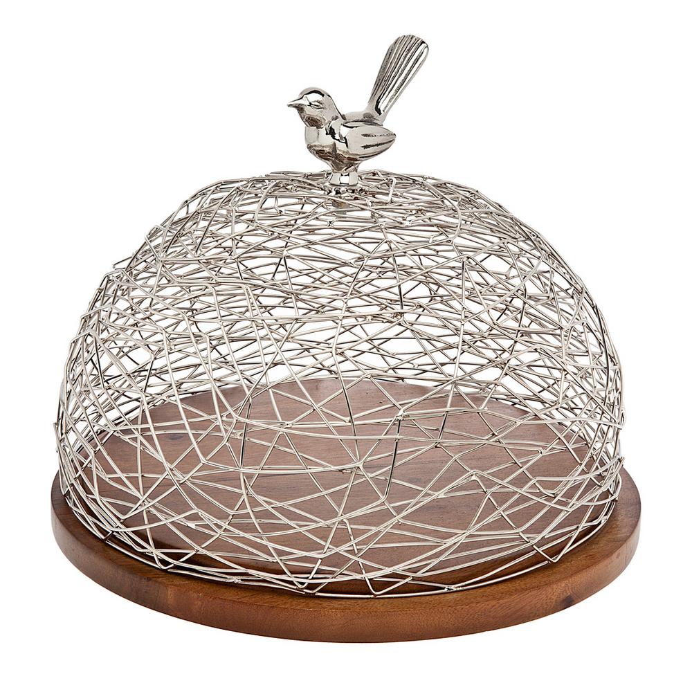 Nest Wood Tray Dome Bird