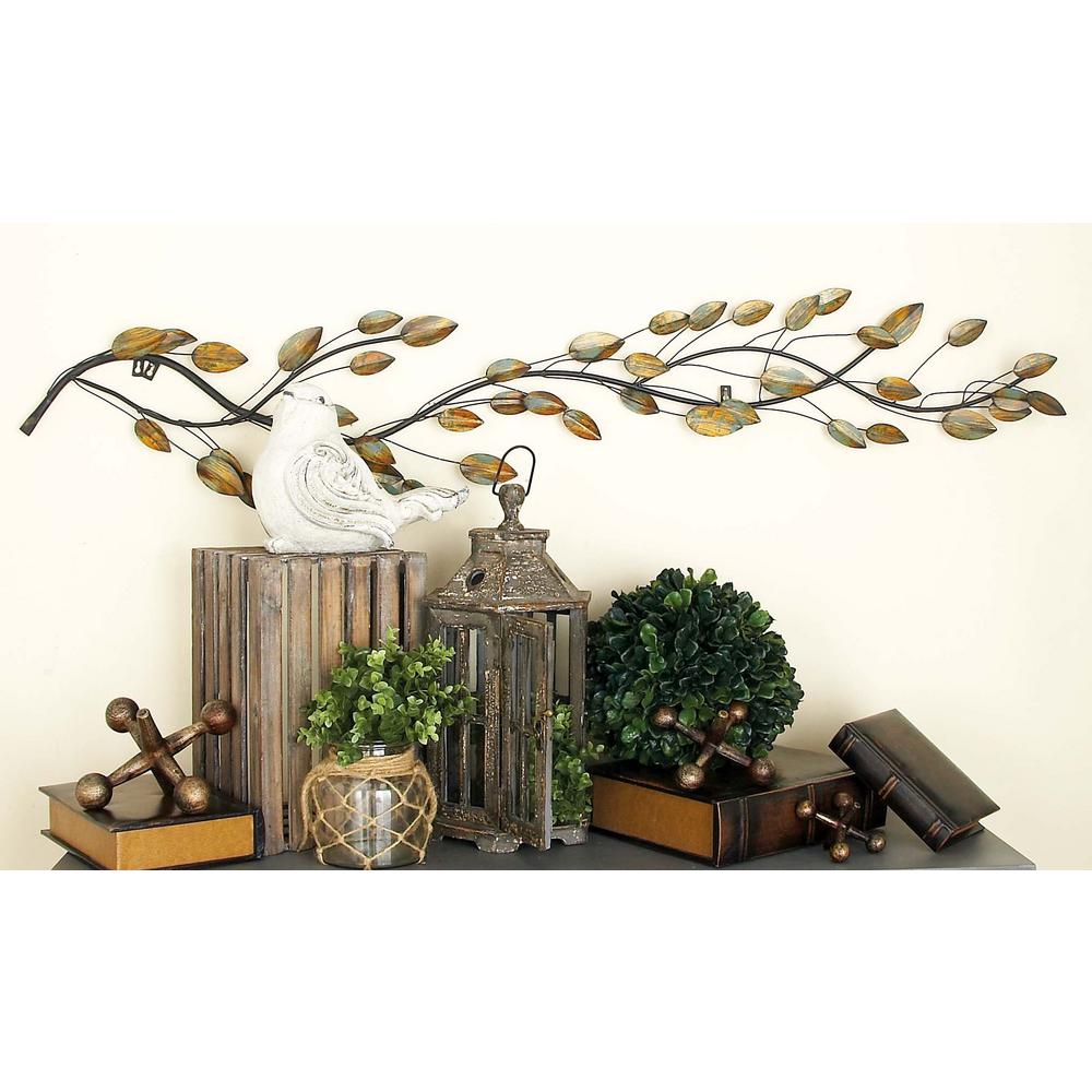 Deco 79 Metal Leaf Wall Decor, 61-Inch by 11-Inch