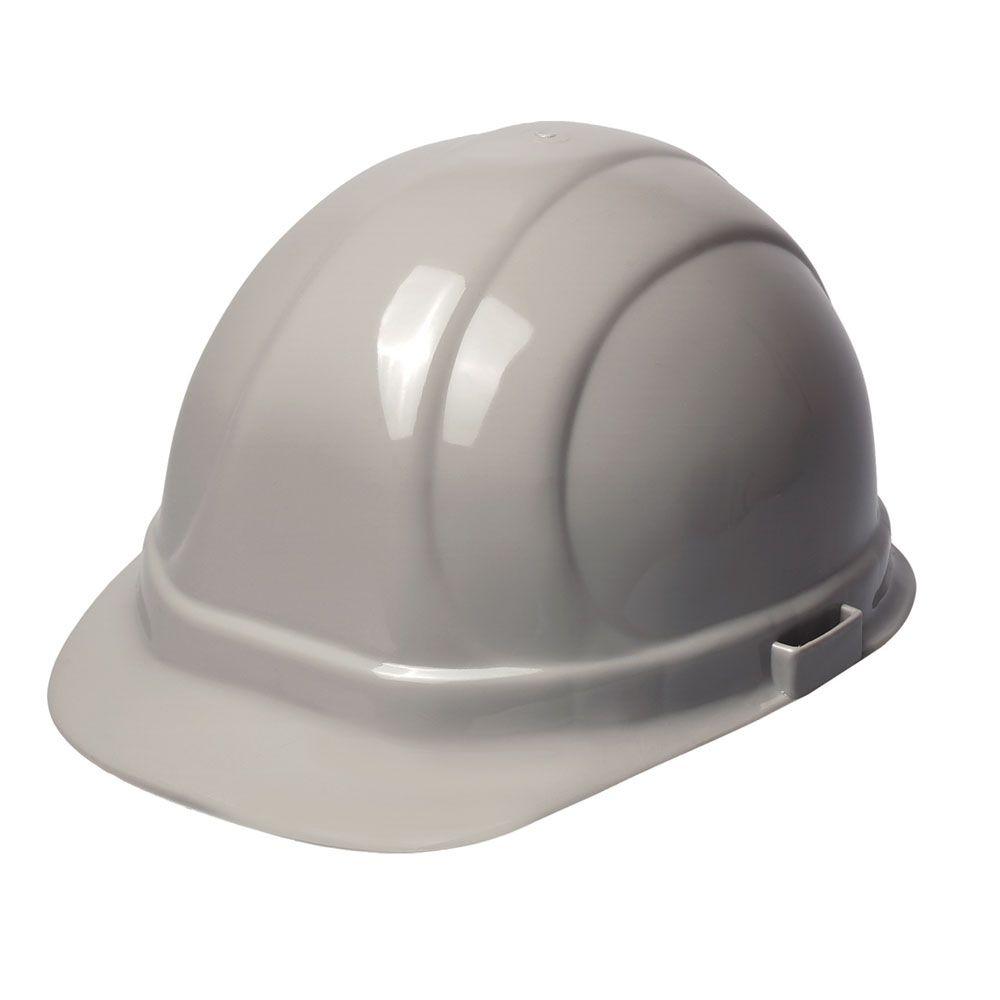 ERB Omega II 6 Point Suspension Nylon Mega Ratchet Cap Hard Hat in Gray