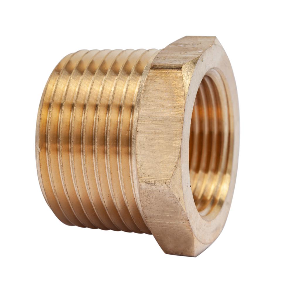 LTWFITTING 1 in. MIP x 3/4 in. FIP Brass Pipe Hex Bushing Fitting (15