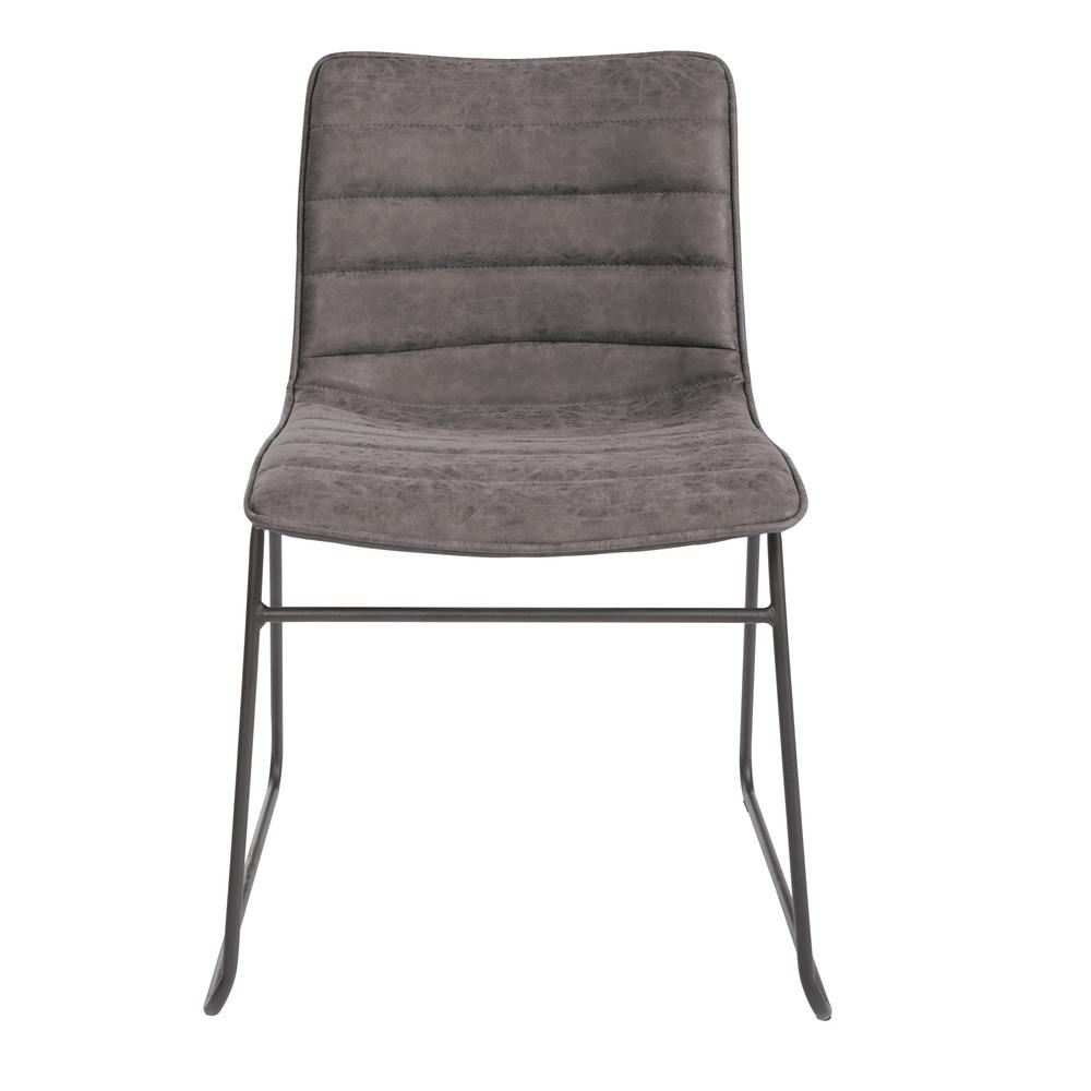 Ave Six Halo Stacking Charcoal Faux Leather Chair With Black Base 2 Halo Stacking Charcoal Faux Leather Chair With Black Base 2 Pack