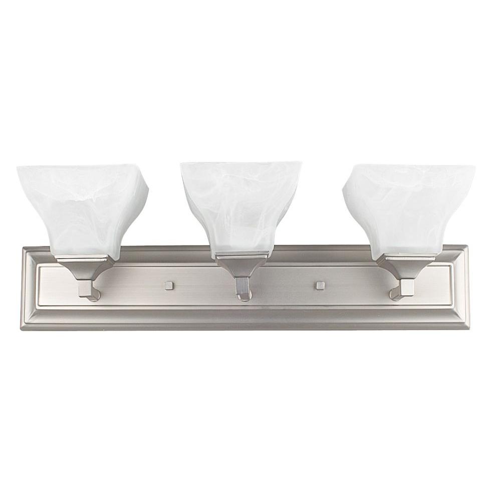 Luminance 3-Light Bright Satin Nickel Indoor Vanity Light-F3643-80 - The Home Depot