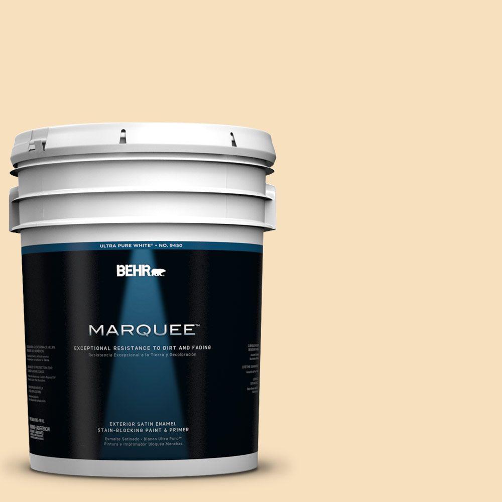 BEHR MARQUEE 5 Gal 350E 3 Oklahoma Wheat Satin Enamel Exterior Paint   Oklahoma Wheat Behr Marquee Paint Colors 945005 64 1000 