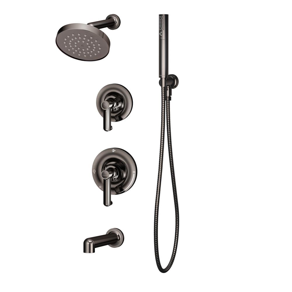 Symmons Degas 2-Handle Wall Mounted Tub and Shower Trim Kit in Polished ...