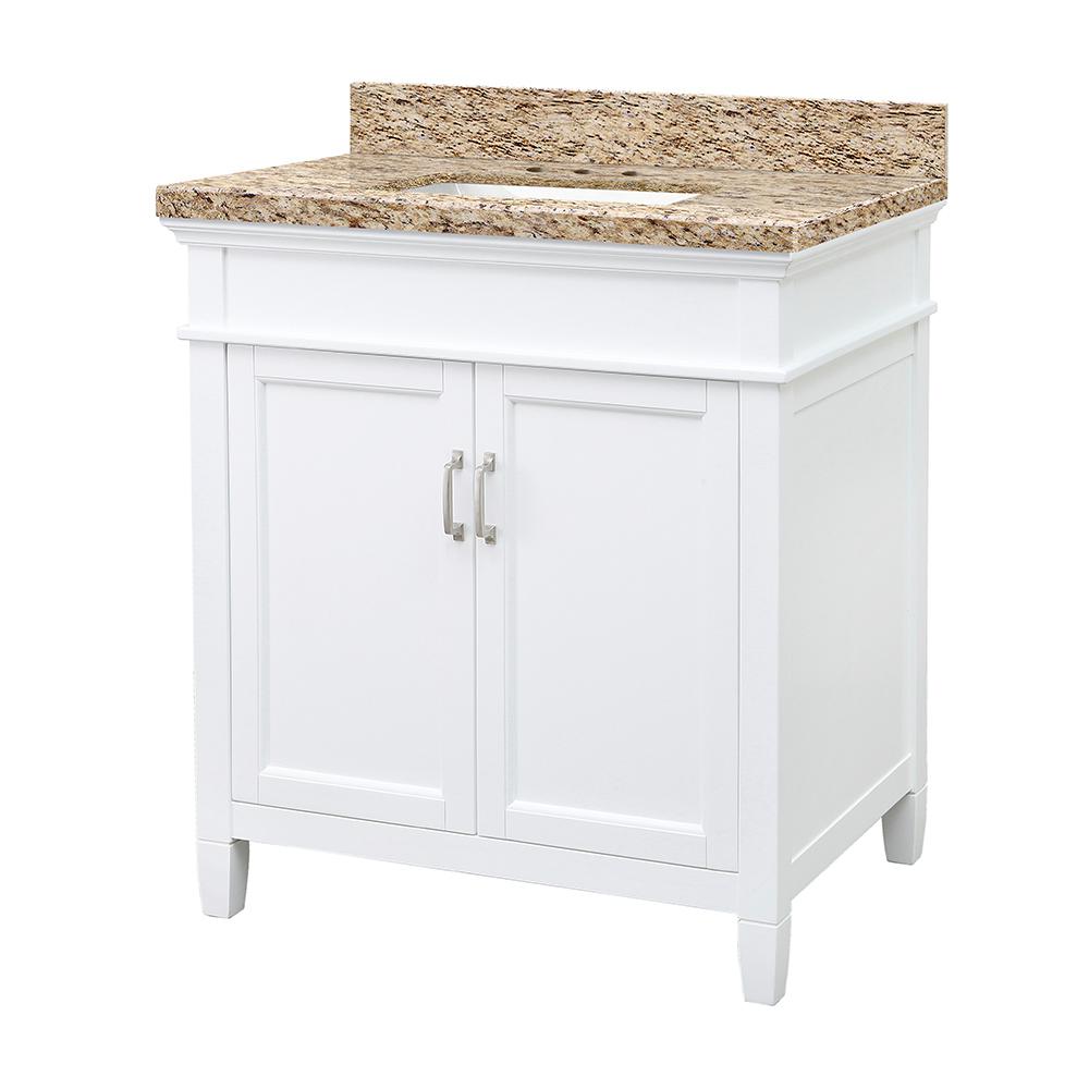 Foremost Ashburn 31 in. W x 22 in. D Vanity in Mahogany with Granite