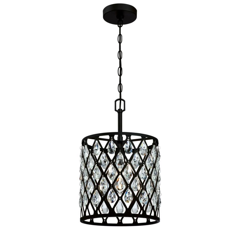 Westinghouse Waltz 1 Light Matte Black Mesh With Crystals Pendant Waltz 1 Light Matte Black Mesh With Crystals Pendant