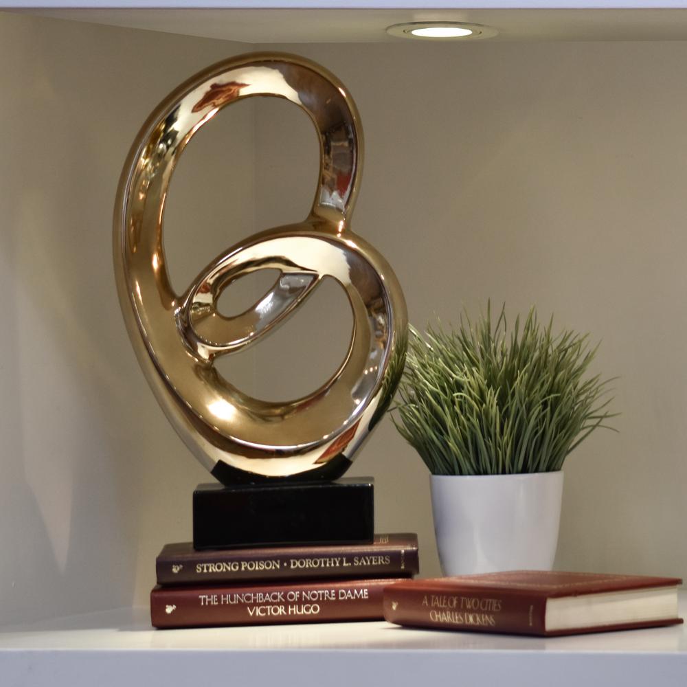 A&B Home 11.5 in. H Pear Decorative Sculpture in Aged Gold73398 The