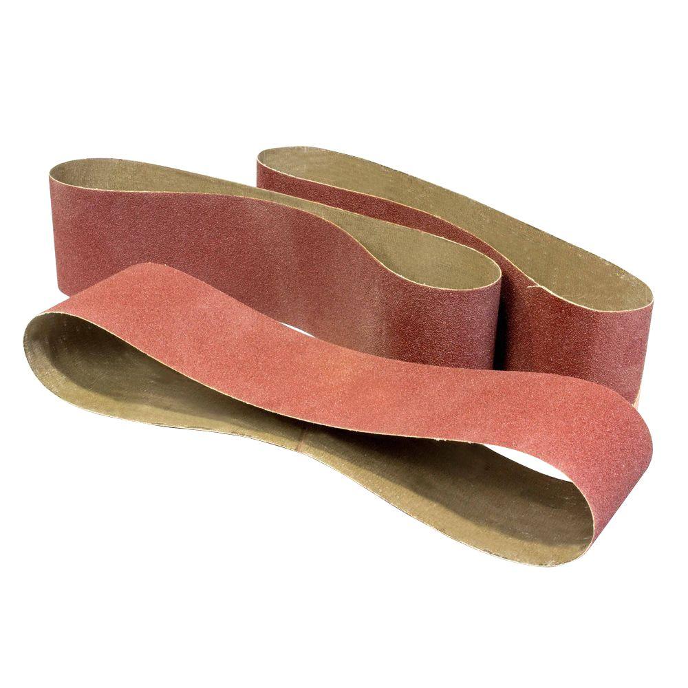 WEN 4 in. x 36 in. 80Grit Belt Sander Sandpaper (3Pack)6502SP1 The