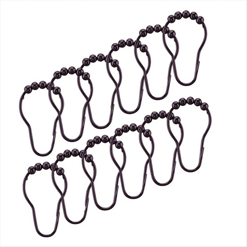 Bath Bliss Shower Curtain Rings In Bronze 12 Pack 5299 Brz The