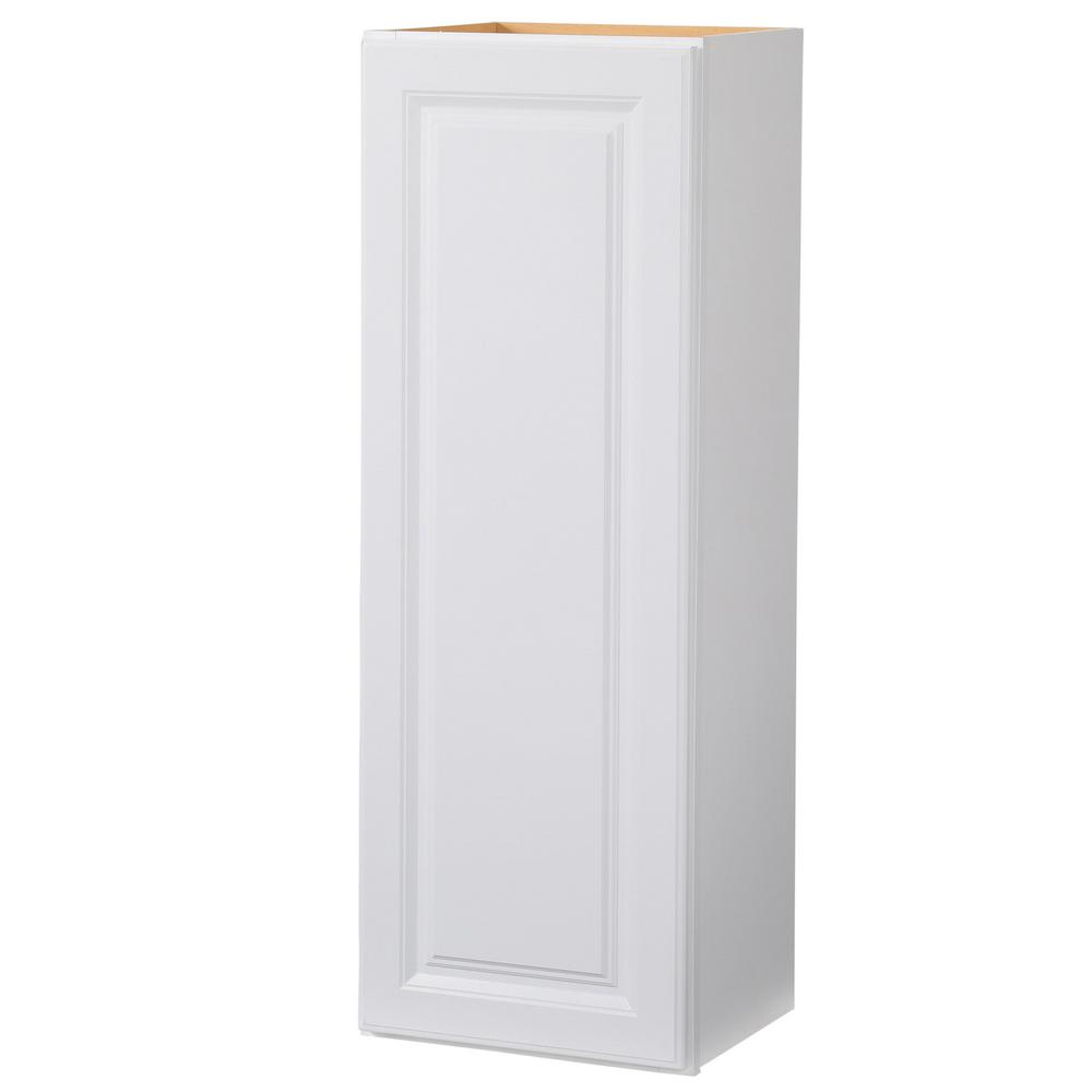 Hampton Bay Hampton Assembled 15 In X 42 In X 12 In Wall Kitchen Cabinet In Satin White Kw1542 Sw The Home Depot