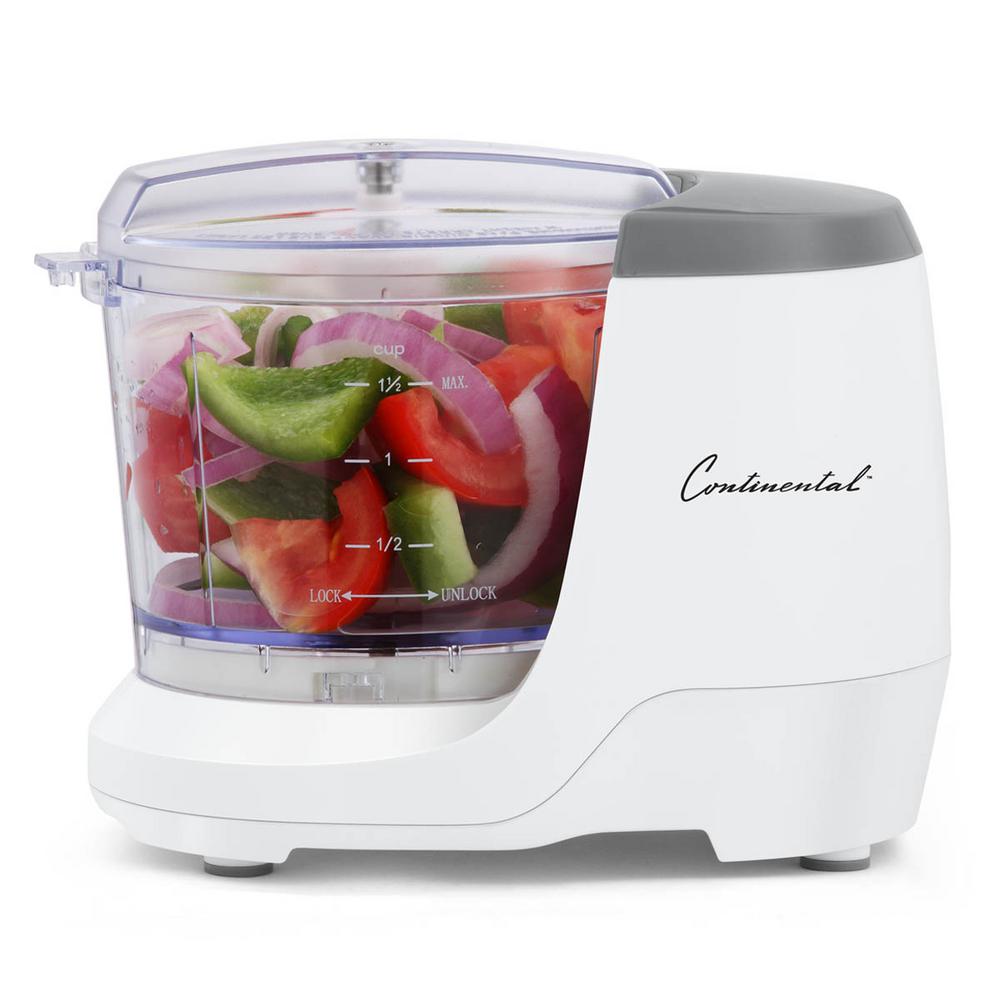 Continental Electric 1.5Cup Electric Mini Food Chopper with Stainless