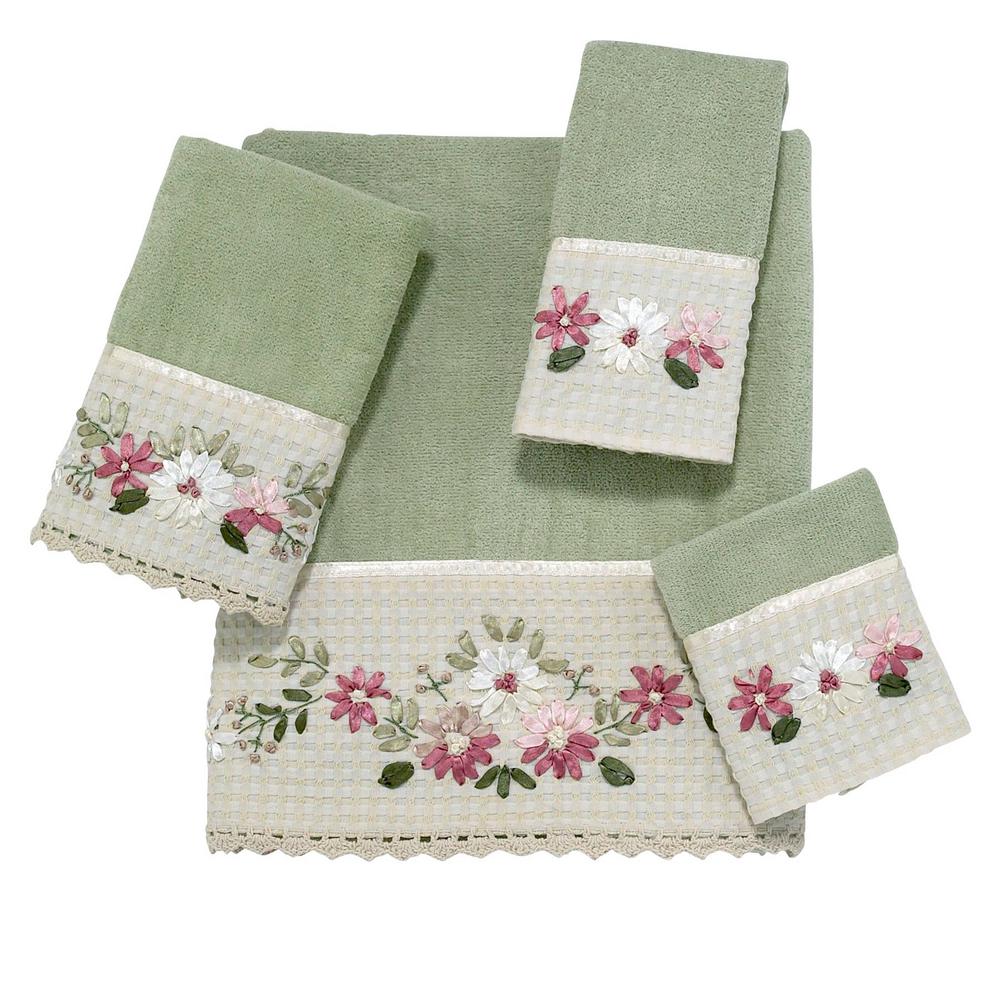 Avanti Linens Victoria Embroidered 4Piece Bath Towel Set in Sage