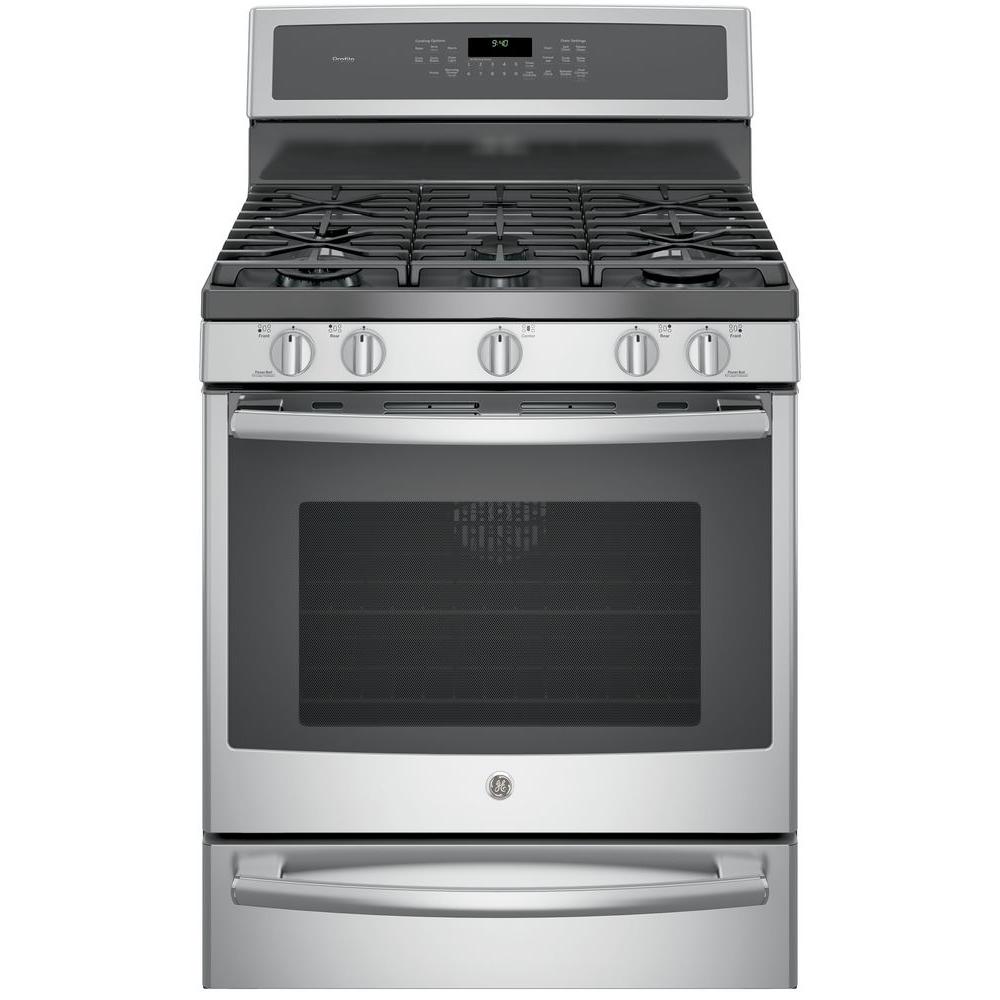 Ge Profile 30 In 5 6 Cu Ft Smart Gas Range With Self Cleaning