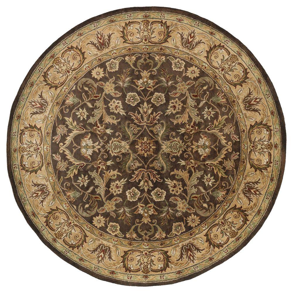 Round Area Rugs The Home Depot Mystic William Chocolate 7 Ft 9 In X