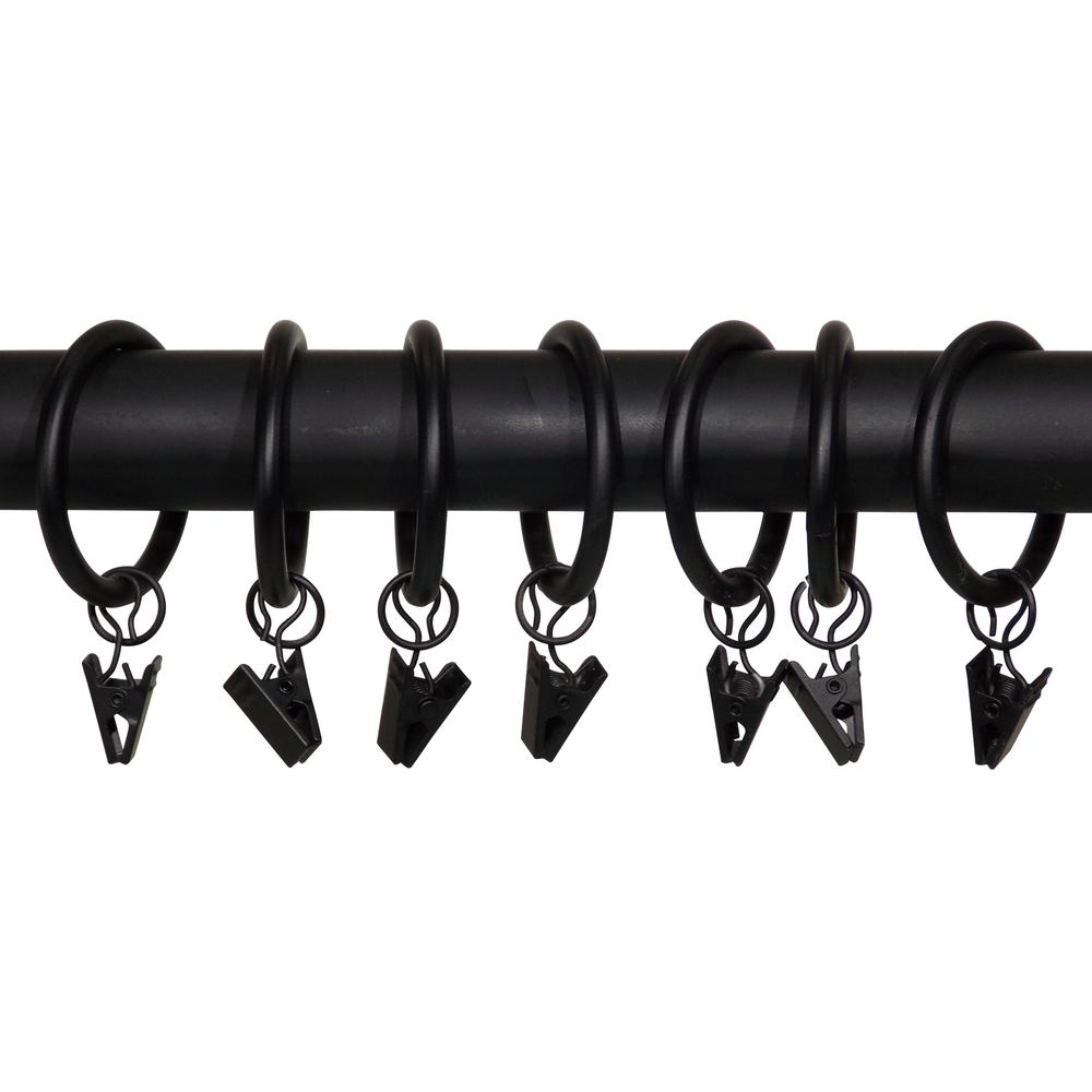 Also Known As Rings Set Of 40 2/" Metal Curtain Rings With Clips Eyelets Black