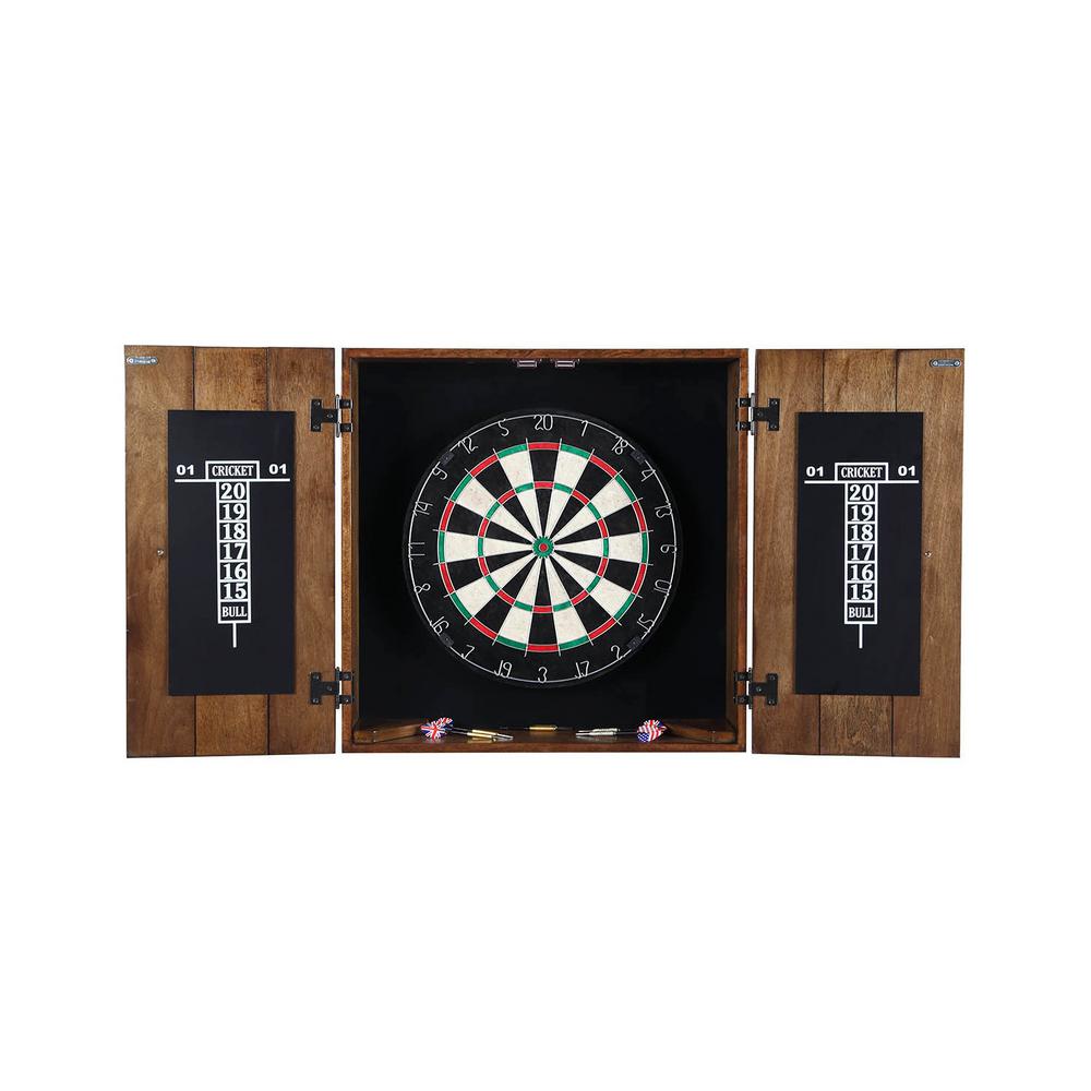 Hathaway 25 In Drifter Solid Wood Dart Board And Cabinet Set In