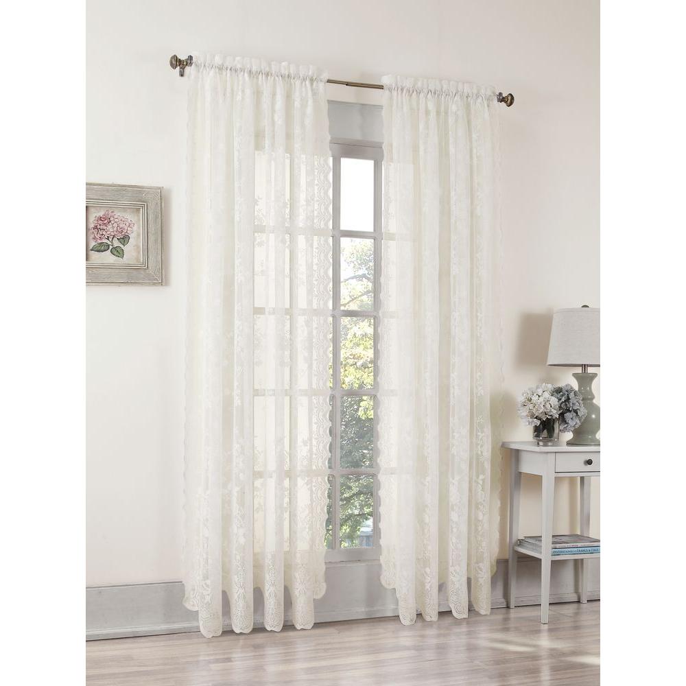Lichtenberg Sheer Ivory Alison Lace Curtain Panel 58 In W X 63
