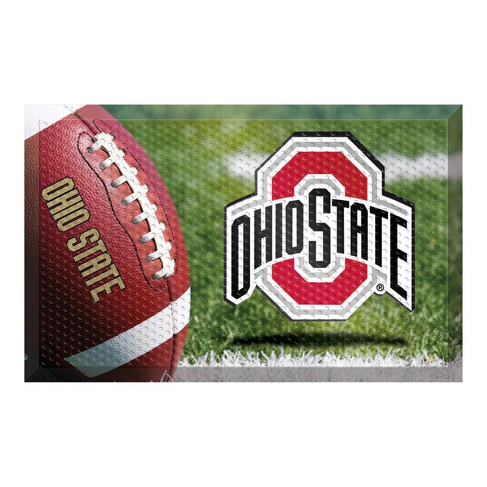 Ohio State University Football Heavy Duty Rubber Outdoor Scraprer Door Mat