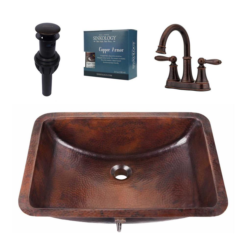 Rectangular Copper Undermount Bathroom Sinks Bathroom Sinks The