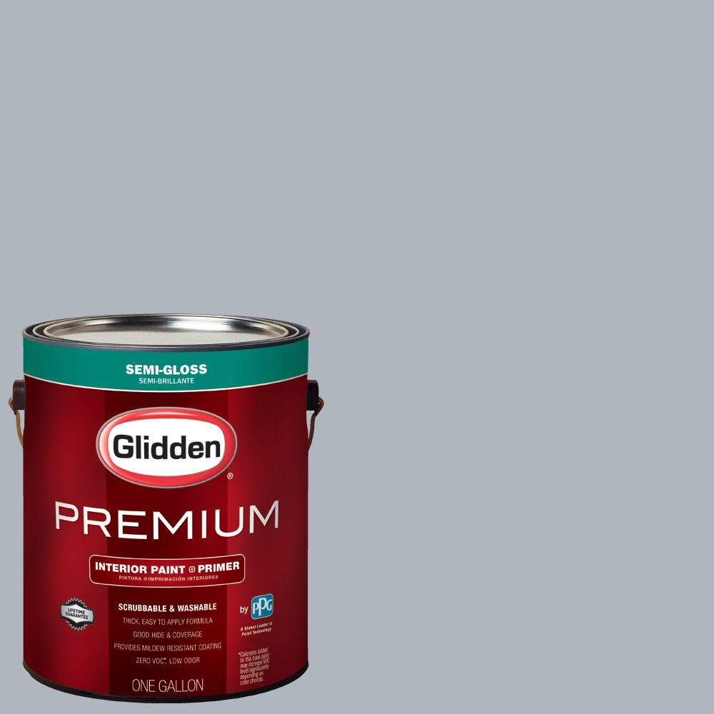 Glidden Premium 1 Gal Hdgcn45 Silver Swordplay Semi Gloss Interior Paint With Primer