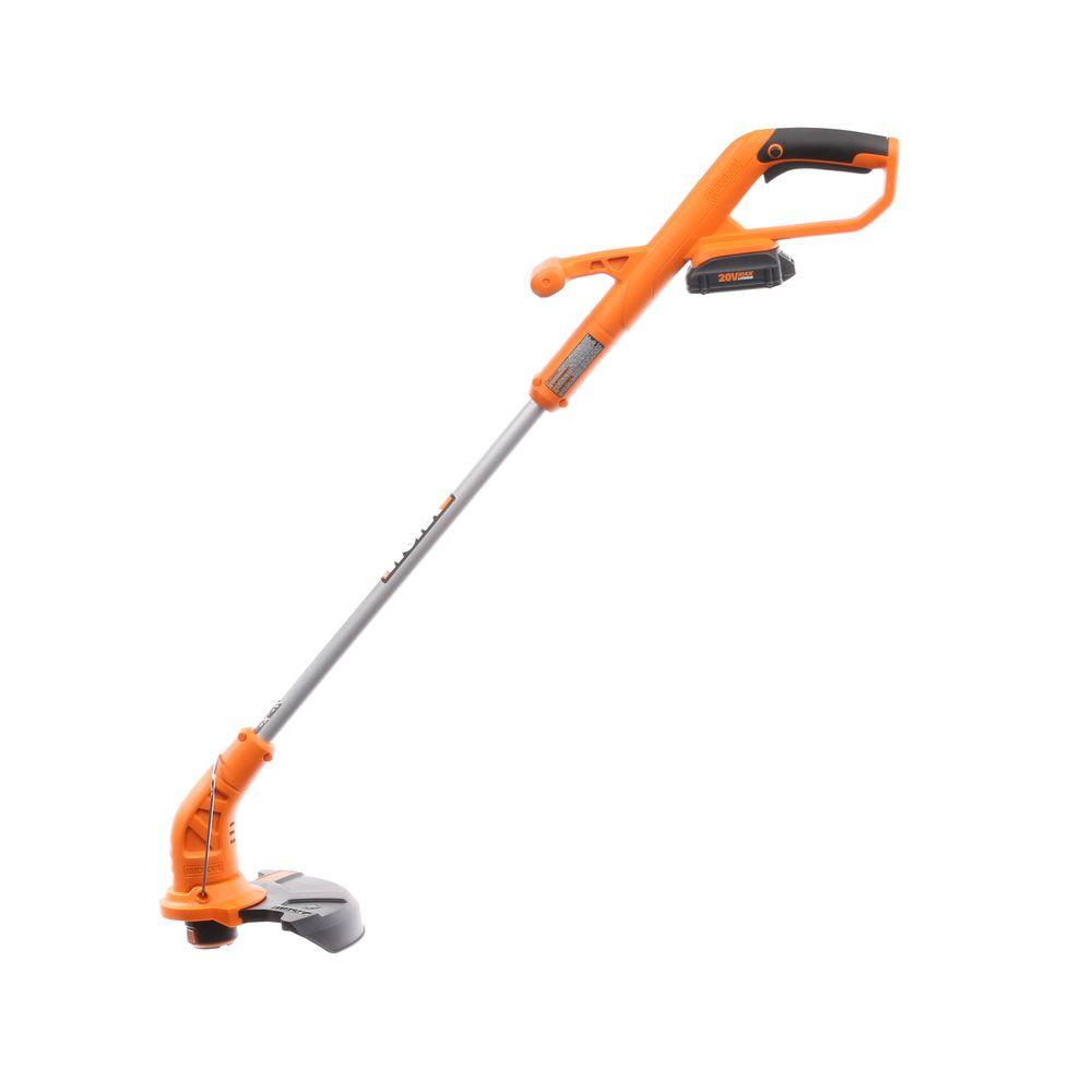 Worx 10 in. 20-Volt Lithium-Ion Electric Cordless Grass ...