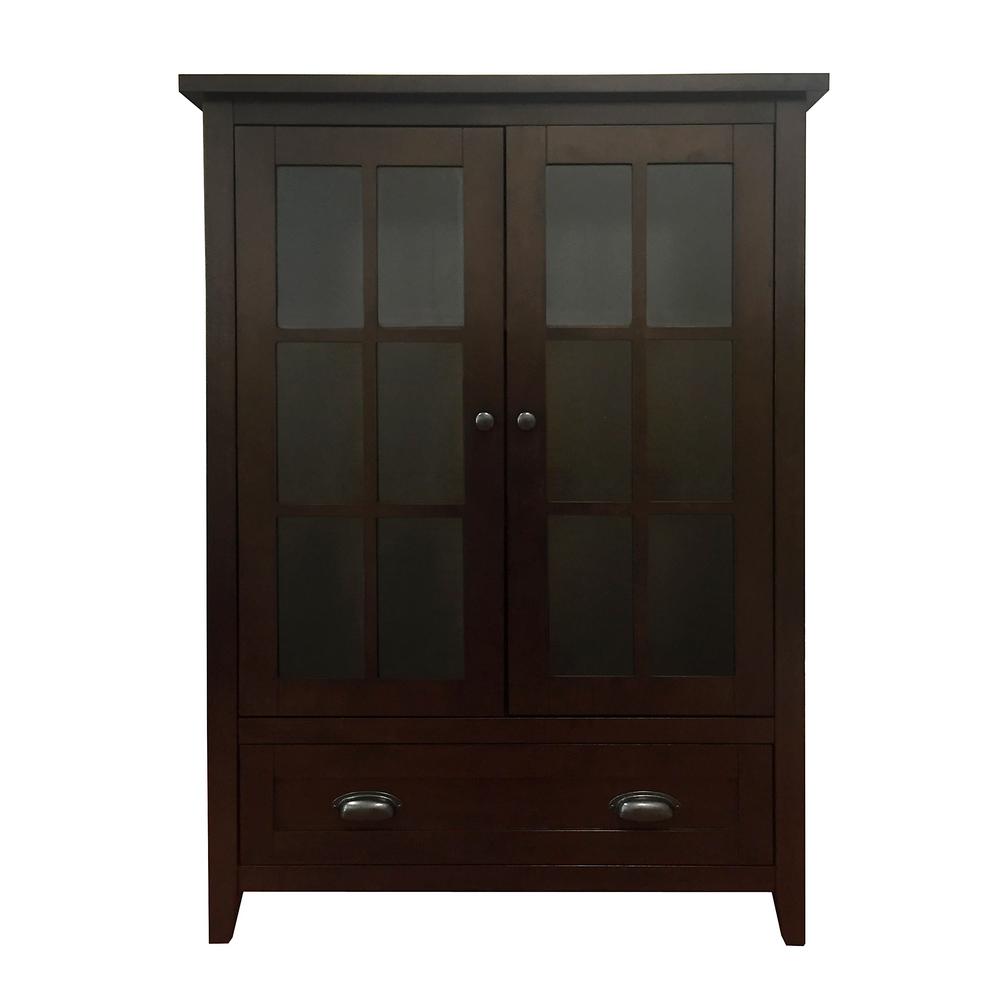 Donnieann Brookdale Dark Walnut Accent Cabinet With Glass Window