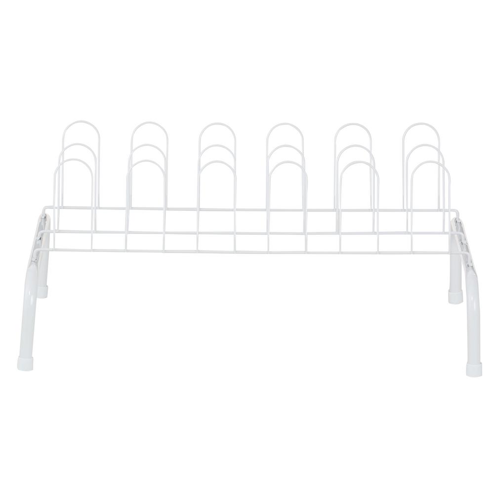 White Closetmaid 1039 9 Pair Freestanding Shoe Rack