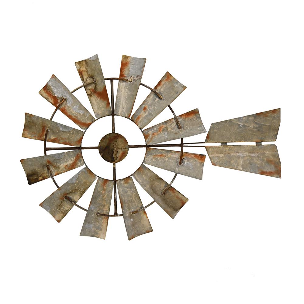 Three Hands Gray Metal Windmill Wall Art 91198 The Home Depot Three Hands Gray Metal Windmill Wall Art