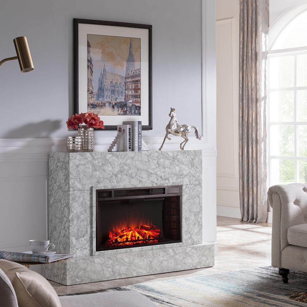 Southern Enterprises Mendelyn 57 In Tv Stand Electric Fireplace