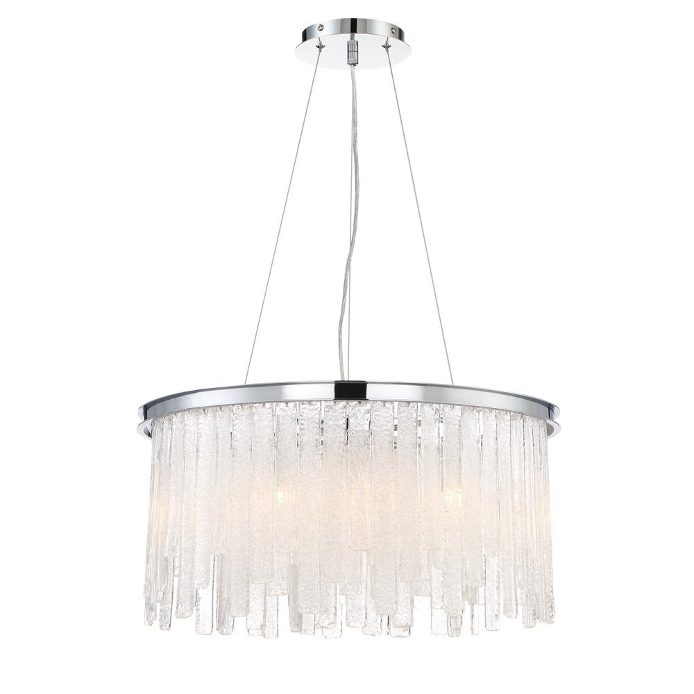 Eurofase Candice Collection 10 Light Polished Chrome Chandelier With Eurofase Candice Collection 10 Light Polished Chrome Chandelier With Granular Glass Shade