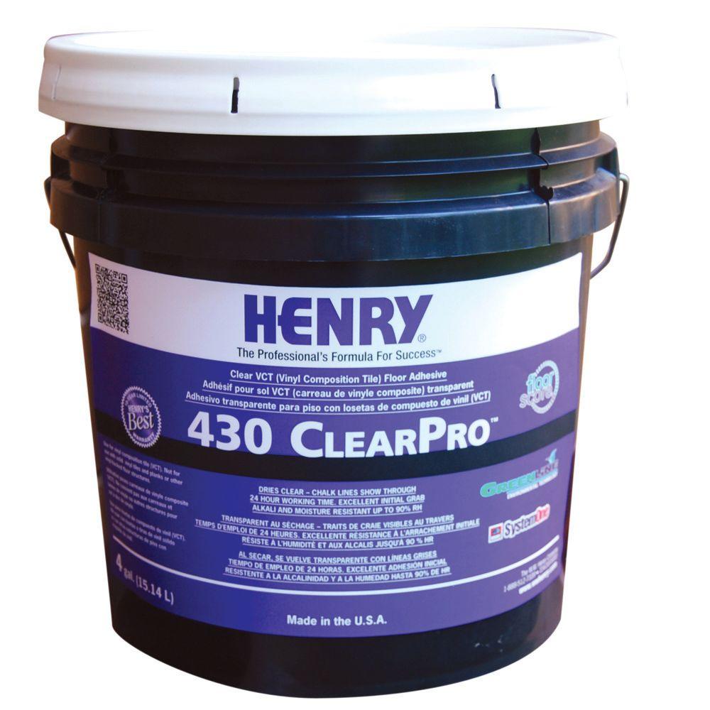Floor Henry Vinyl Adhesives The Home Depot 430 4 Gal Clearpro Vct Adhesive
