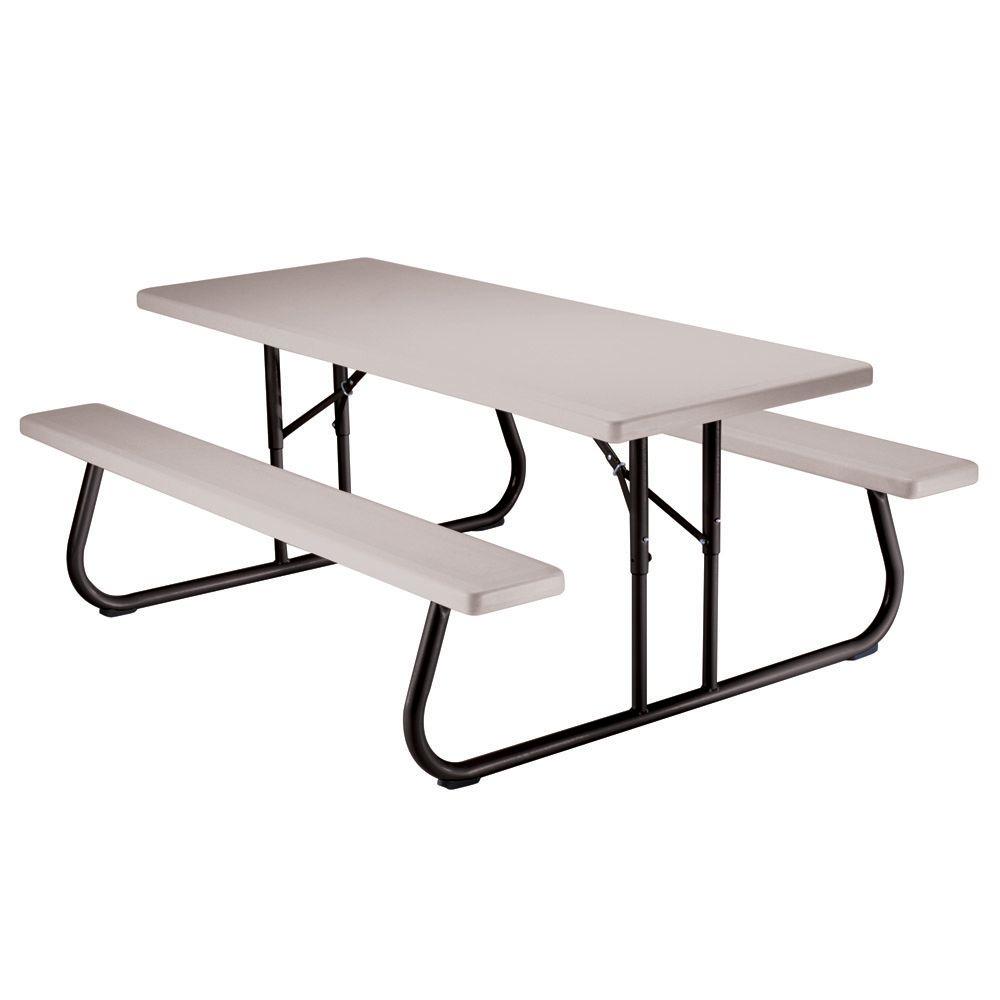 Lifetime 6 ft. Folding Picnic Table with Benches-22119 