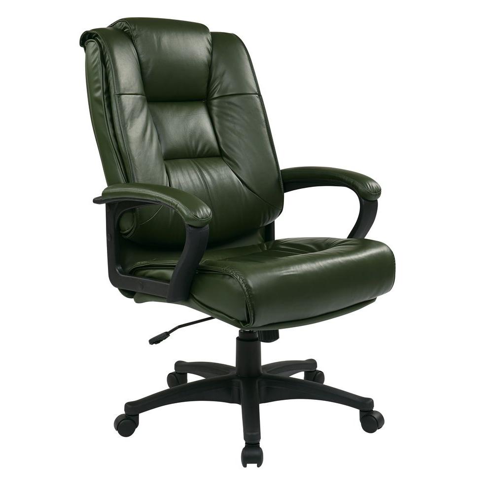 Office Star S Green Leather Executive Chair Ex5162 G16