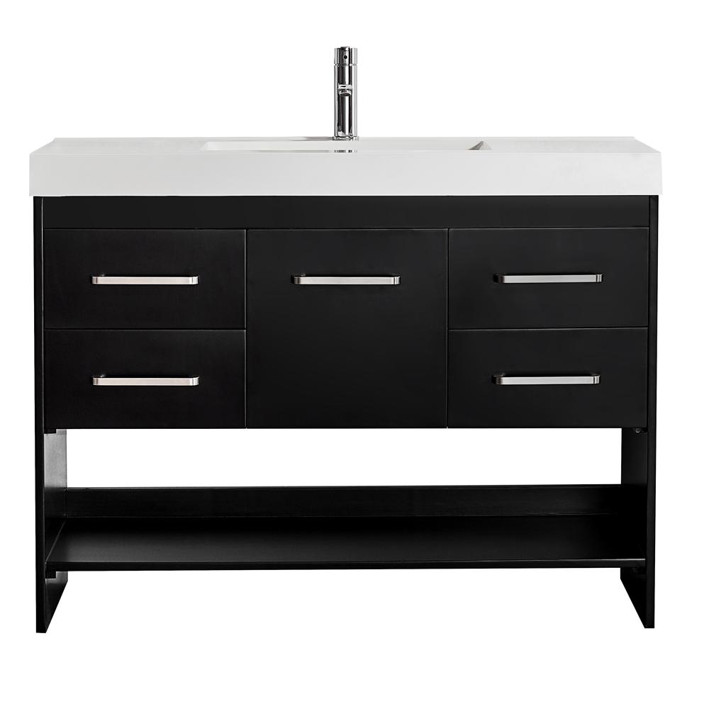 Siena 48 in. W x 18 in. D Vanity in Espresso with Acrylic Vanity Top in White with White Basin
