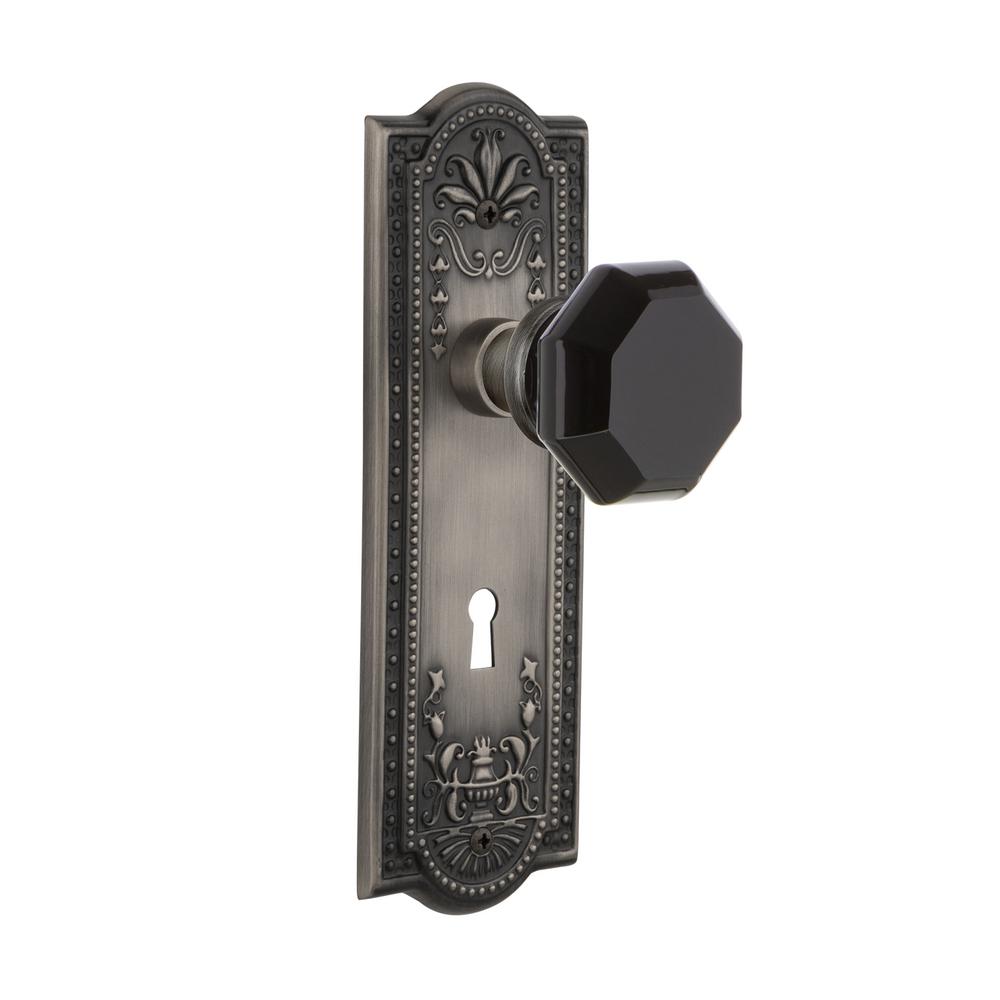 Nostalgic Warehouse Meadows Plate With Keyhole Single Dummy Waldorf Nostalgic Warehouse Meadows Plate with Keyhole Single Dummy Waldorf Black Door Knob in Antique Pewter - Nostalgic Warehouse Meadows Plate With Keyhole Single Dummy Waldorf