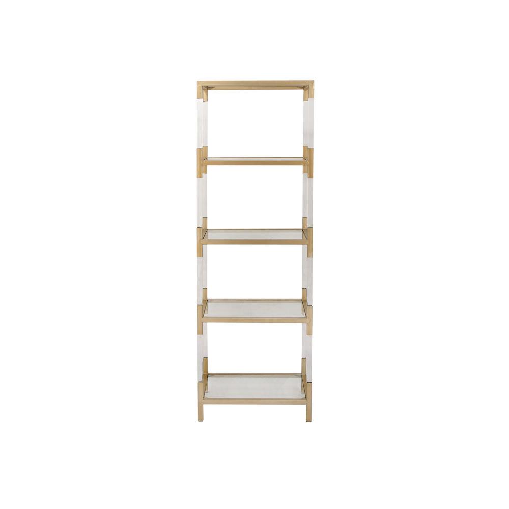 69 In Gold White Metal 4 Shelf Etagere Bookcase With Open Back