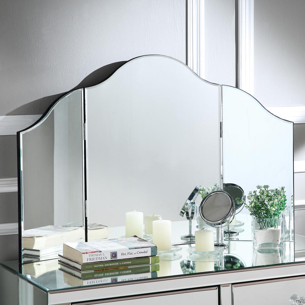 Inspired Home Renee Frameless Modern Contemporary Tri Fold