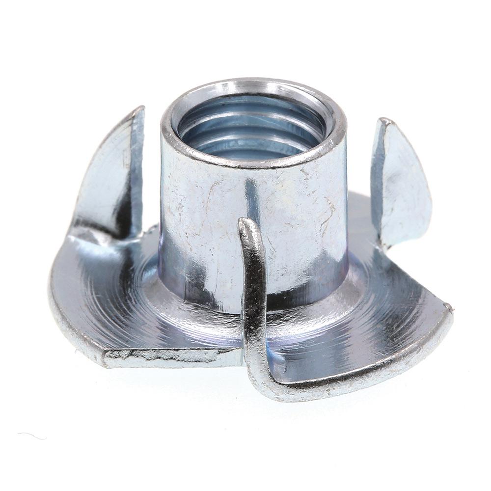 3 Pronged Tee T-Nut Blind Nuts/T-Nuts 25 6-32 T Nut 6-32 Tee Nuts 25 Pack 6-32 T Nuts 3-Prong Zinc Plated Steel T-Nuts