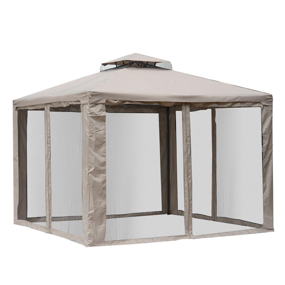 Outsunny 10 ft. x 10 ft. Steel Outdoor Patio Gazebo Pavilion Canopy