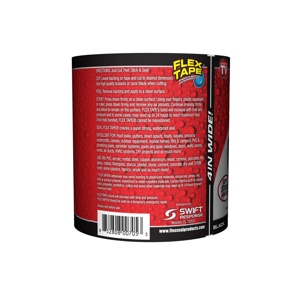 Flex Seal Family Of Products Flex Tape Black 4 In X 5 Ft Strong