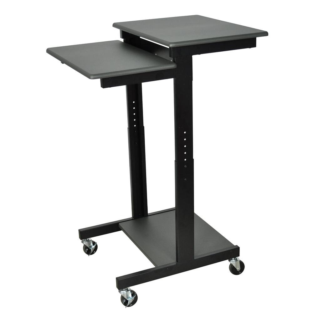 Luxor Gray Laptop Desk With Wheels Ps3945 The Home Depot