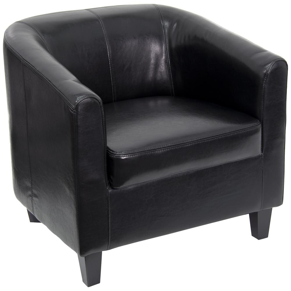 Flash Furniture Black Leather Office Guest Chair ...