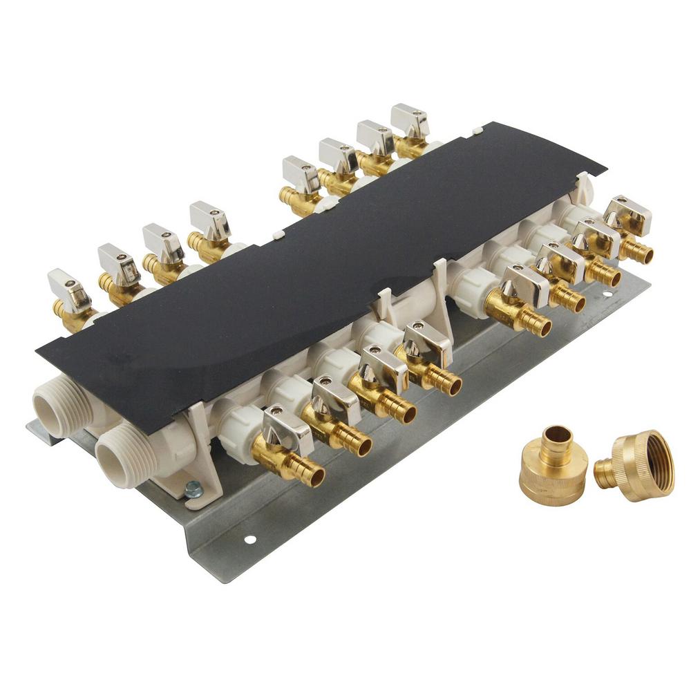 Apollo 16-Port PEX Manifold with 1/2 inch Brass Ball Valves by Apollo