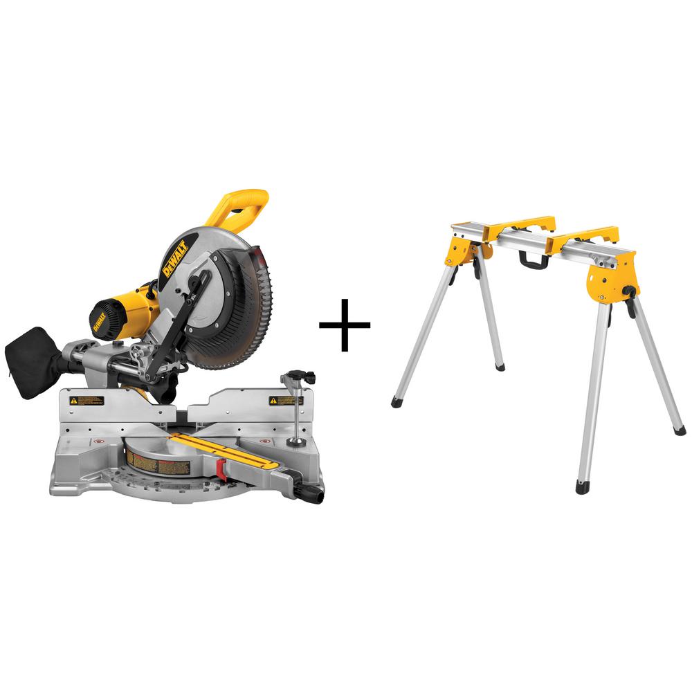 DEWALT 15 Amp 12 in. Dual Bevel Sliding Compound Miter Saw with Bonus
