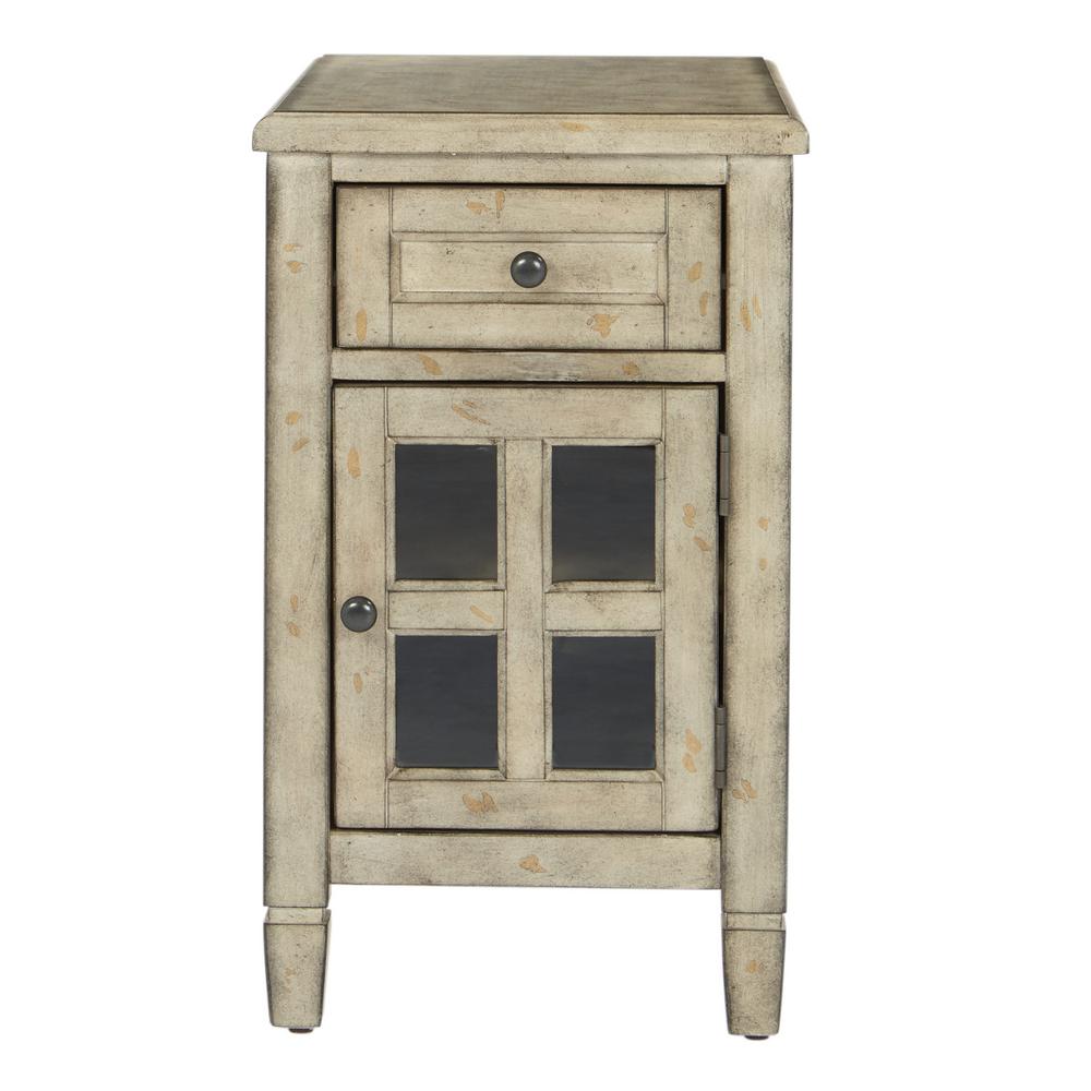 Drayton Side Table With Power In Gold Stone