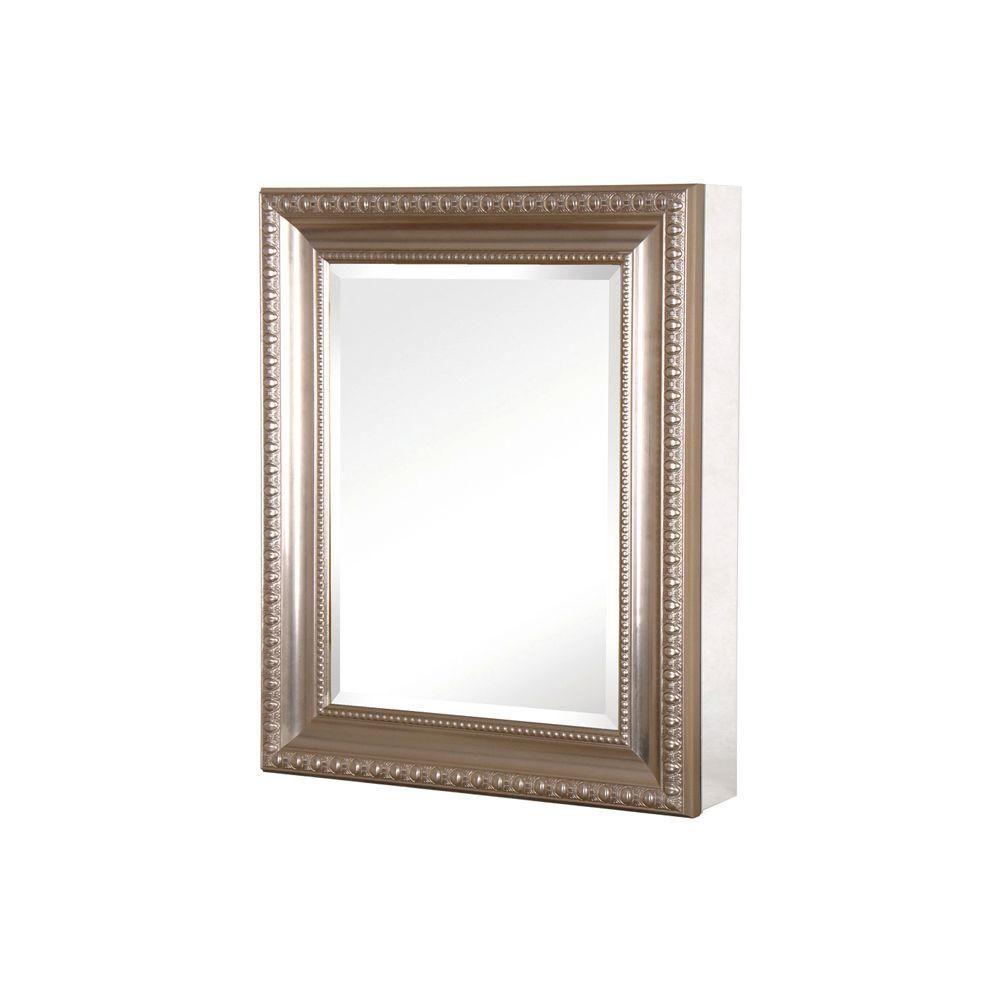 Nickel Bathroom Medicine Cabinet Mirror 24 x 30 in ...