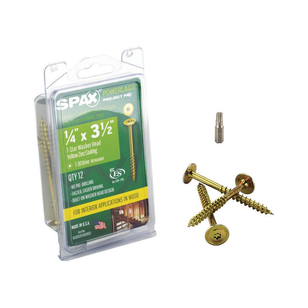 SPAX 1/4 x 3-1/2 in. Washer Hex Drive Zinc Coated PowerLag Screw ...