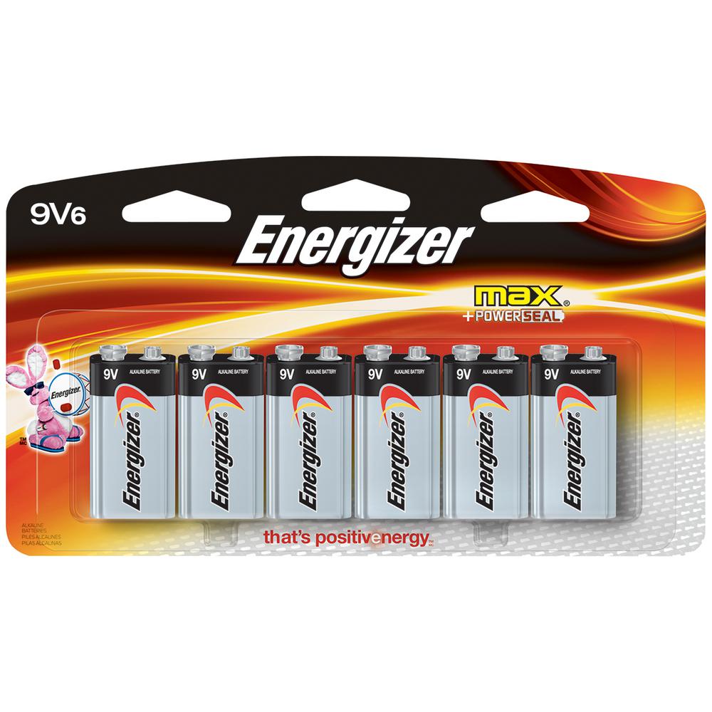 Energizer MAX Alkaline 9Volt Battery (6Pack)522SBP6H The Home Depot