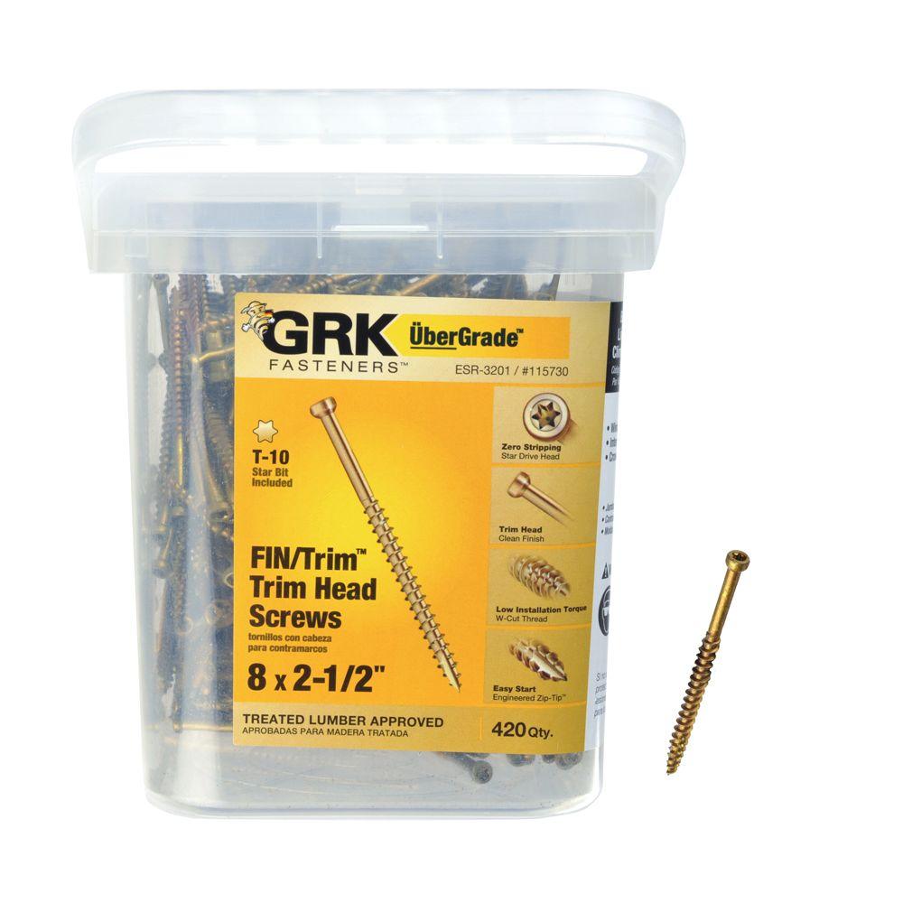 GRK Fasteners 8 x 21/2 in. Star Drive TrimHead Finish/Trim Screw