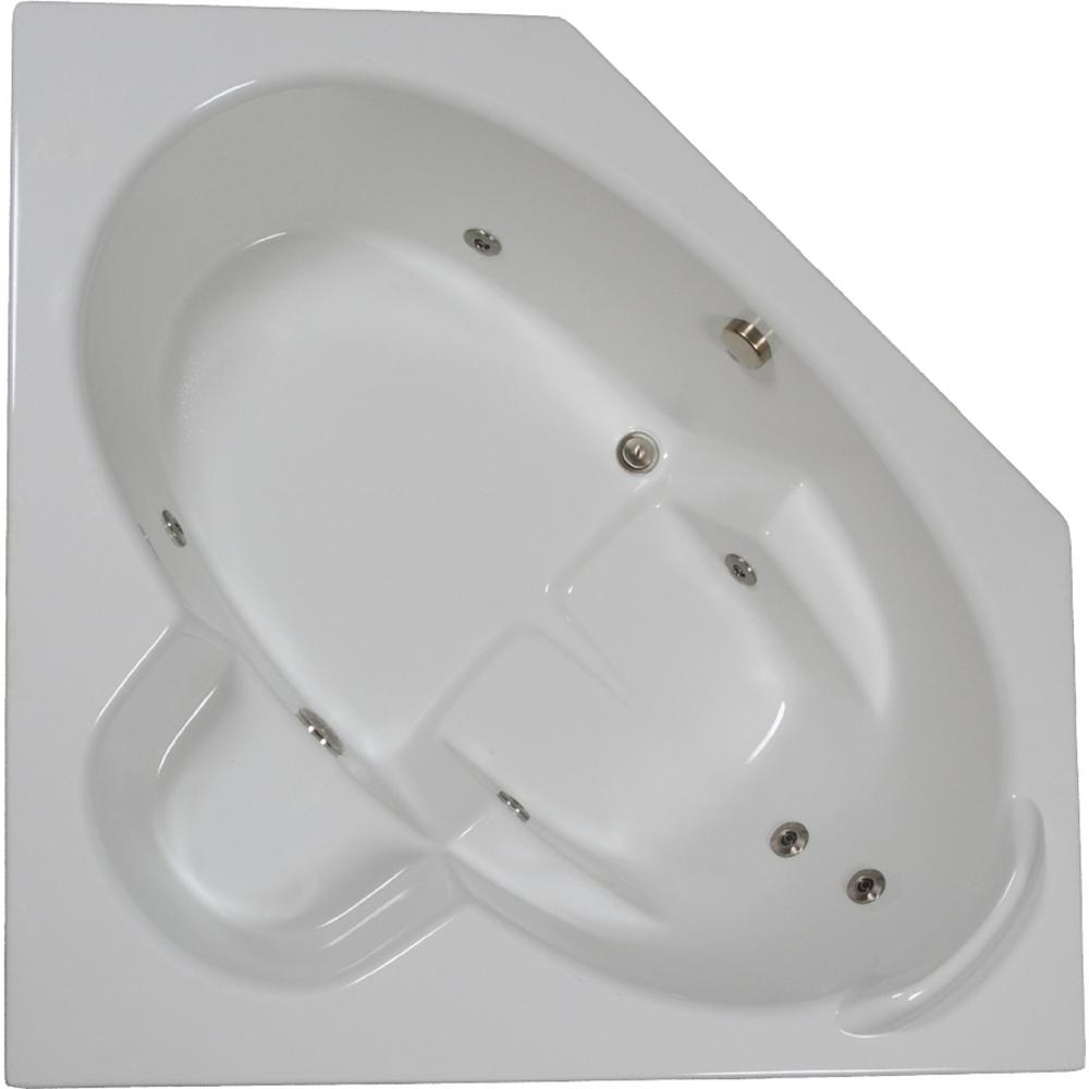 Comfortflo 60 in. Acrylic Rectangular Drop-in Air Bath Bathtub in Bone ...